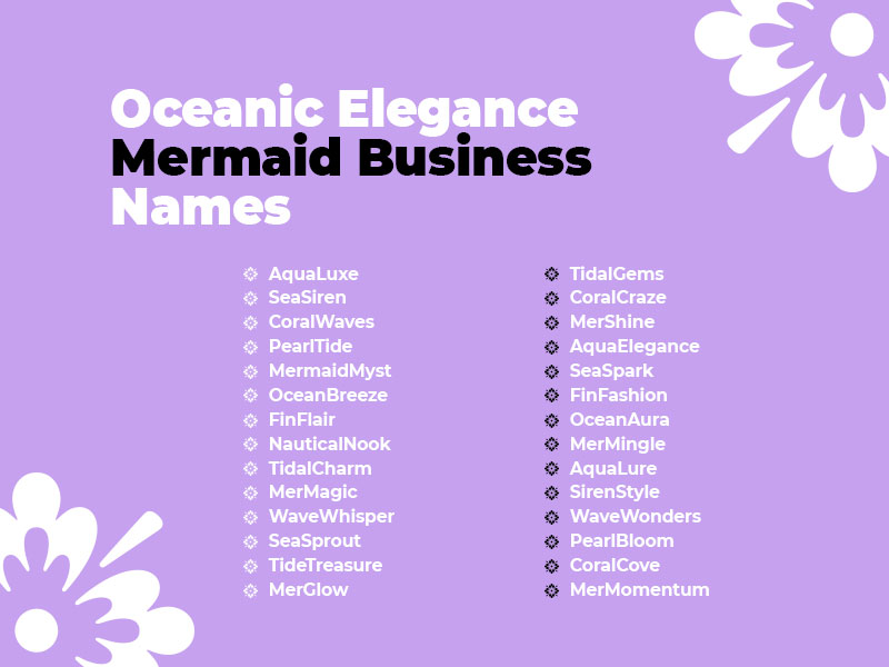 Oceanic Elegance Business Names